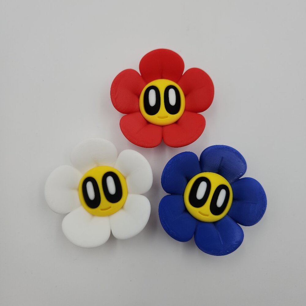 3D Printed Flower Magnets - Red, White, and Blue Bundle - PLA‎ Filament